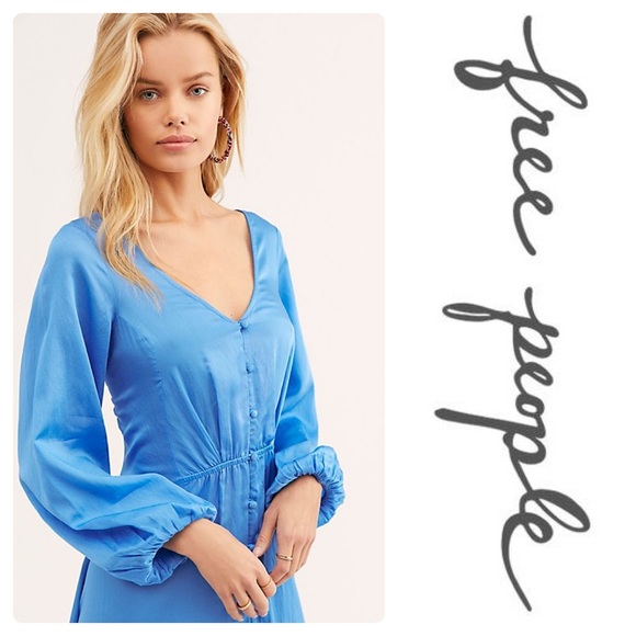 New FP Later Days V-Neck Button Front Midi Dress - Picture 4 of 8